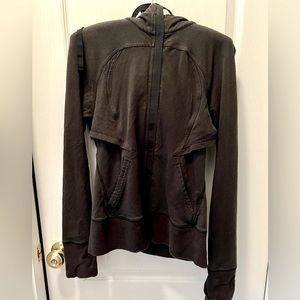 Lulu lemon athletica womens jacket black sz 8 pockets with hood